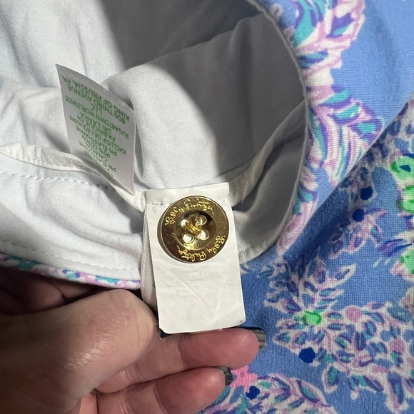 Lilly Pulitzer High Waist Blue and Green Shorts NWOT - Picture 4 of 4